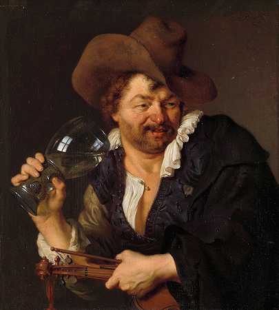 快乐的小提琴手`The Merry Fiddler (1660 ~ 1680) by Ary de Vois