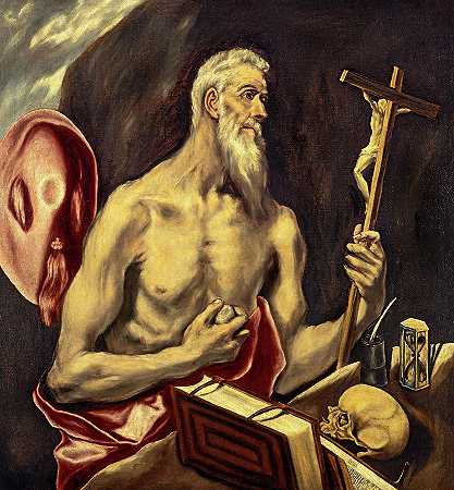 忏悔中的圣杰罗姆`Saint Jerome in Penitence by El Greco