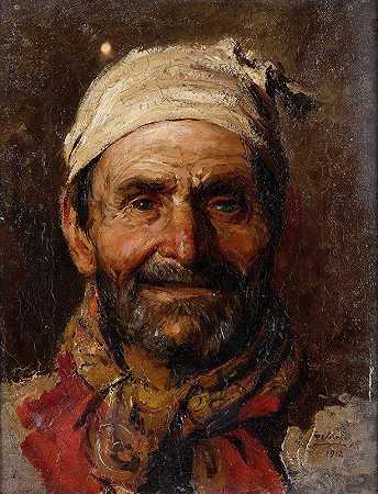 肖像画`Ritratto (1912) by Gustavo Pisani