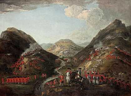 1719年的格伦希尔战役`The Battle of Glenshiel 1719 by Peter Tillemans