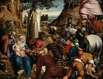 国王的崇拜`The Adoration of the Kings by Jacopo Bassano