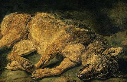 死狼`A Dead Wolf by Jan Fyt