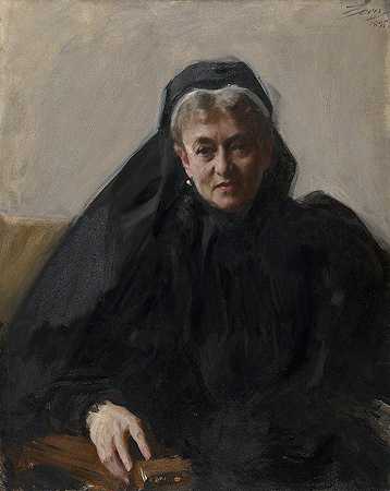 玛丽亚·谢尔顿·斯卡蒙德`Maria Sheldon Scammon (1895) by Anders Zorn
