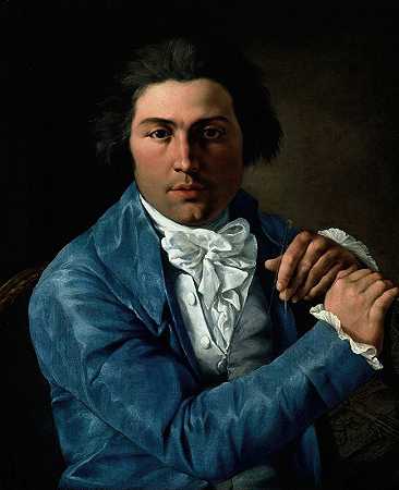 建筑师朱塞佩·瓦拉迪耶的肖像`Portrait of the Architect Giuseppe Valadier (c. 1795) by Pietro Labruzzi