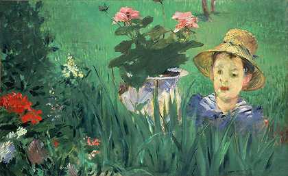 花童（雅克·霍舍德）`Boy In Flowers (Jacques Hoschedé) by Édouard Manet