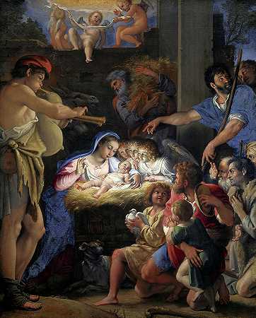 《牧羊人的崇拜》，1610年`The Adoration of the Shepherds, 1610 by Domenichino