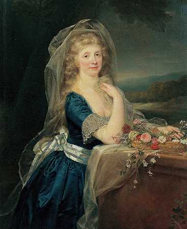 安娜·皮埃里·布里格诺尔的画像`Portrait Of Anna Pieri Brignole Sale (C.1800) by Anton Von Maron