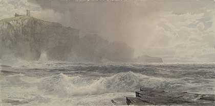 大海和悬崖`Sea and Cliffs (1892) by William Trost Richards