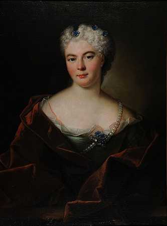 匿名女性肖像`Portrait de femme anonyme (1750) by Donatien Nonotte