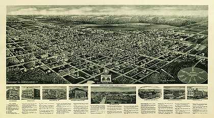 1924年新泽西州蛋港市的景色`View of Egg Harbor City, New Jersey, 1924 by Hughes and Cinquin