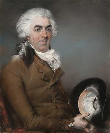 乔治·格雷戈里的肖像画（1740-1822）`Portrait of George de Ligne Gregory (1740 – 1822) (1793) by John Russell