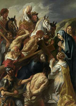 《背十字架》，1657年`The Carrying of the Cross, 1657 by Jacob Jordaens