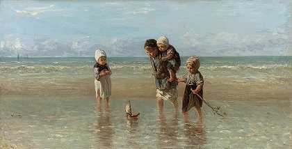 海洋的孩子们，1872年`Children of the Sea, 1872 by Jozef Israels