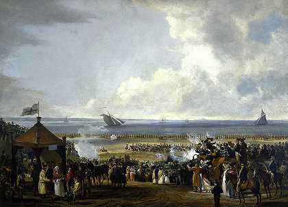 1822年8月23日，乔治国王在Portobello Sands的军事阅兵式上`King George, At a military review on Portobello Sands 23 August 1822 by William Turner