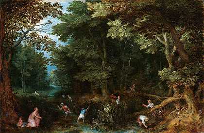 拉托纳和利西亚农民`Latona and The Lycian Peasants (C. 1605) by Jan Brueghel the Younger