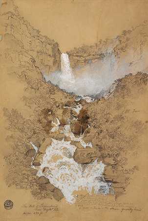哥伦比亚波哥大附近的特昆达马瀑布`Tequendama Falls near Bogotá, Colombia (1853) by Frederic Edwin Church