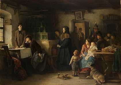 难民们赶上了`Die ereilten Flüchtlinge (1870) by Eduard Kurzbauer