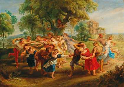 跳舞的农民`The Dancing Peasants by Follower of Peter Paul Rubens