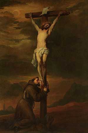 十字架脚下的圣方济各，1691年`St Francis at the Foot of the Cross, 1691 by Anthony van Dyck