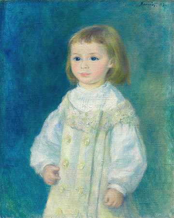 露西·贝拉德（白衣儿童）`Lucie Berard (Child in White) (1883) by Pierre-Auguste Renoir