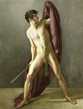 1808年《拔出剑的勇士》`Warrior with Drawn Sword, 1808 by Joannes Echarius Carolus Alberti