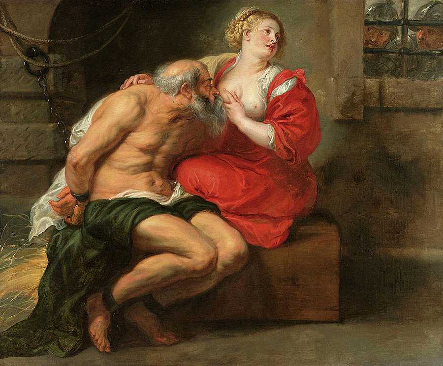 西蒙和佩罗，罗马慈善机构`Cimon and Pero, Roman Charity by Peter Paul Rubens