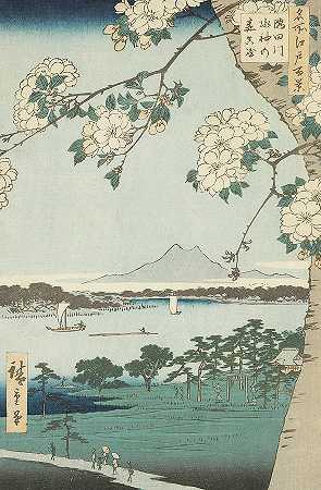 Suigin Grove和Masaki，在Sumida河上，·Suigin Grove and Masaki, on the Sumida River, 19th century by Utagawa Hiroshige