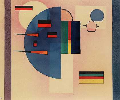 平静，1931年`Calmed, 1931 by Wassily Kandinsky