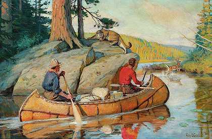 在独木舟上`In The Canoe by Philip R Goodwin