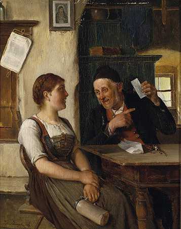 你的照片`Dein Bild (1889) by Josef Kinzel