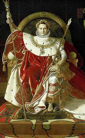 1806年，拿破仑登上皇位`Napoleon on his imperial throne, 1806 by Jean-Auguste-Dominique Ingres