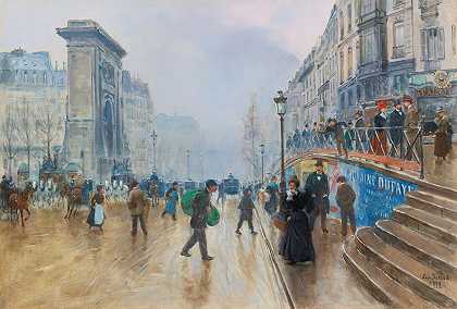 巴黎圣丹尼斯大道`Le boulevard Saint~Denis à Paris (1899) by Jean Béraud