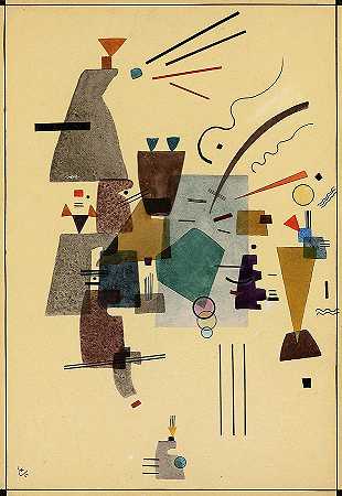 温暖凉爽，1924年`Warmed Cool, 1924 by Wassily Kandinsky