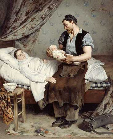 新生儿`Le nouveau~né (1881) by André Gill