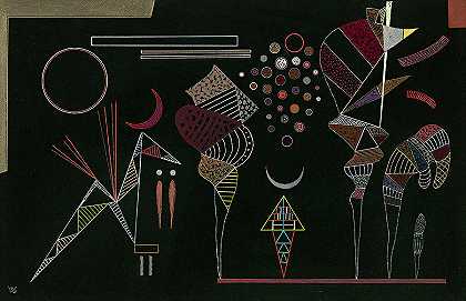 减少对比度的研究，1941年`Study For Reduced Contrasts, 1941 by Wassily Kandinsky