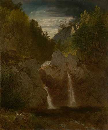 Rochelpol,Bash-Bishls`Rocky Pool, Bash~Bish Falls (1865) by John Frederick Kensett