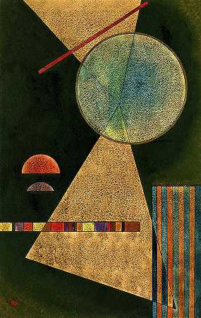 汇点，1928年`Meeting-Point, 1928 by Wassily Kandinsky