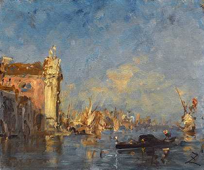 威尼斯，格苏亚蒂教堂`Venise, Léglise Des Gesuati (1870~1880) by Félix Ziem