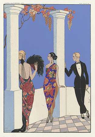 生活的乐趣Falbalas和Fanfreluches。`Joie de vivre; Falbalas et Fanfreluches. (1923) by George Barbier
