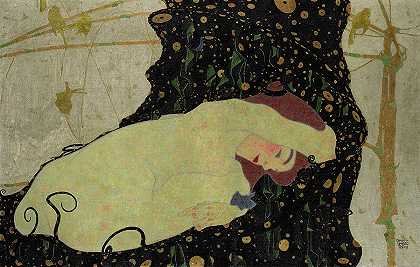 达奈，1909年`Danae, 1909 by Egon Schiele