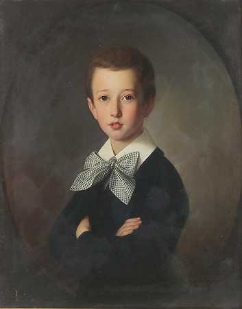 一个男孩的肖像（鲁道夫·兰格）`Bildnis eines Jungen (Rudolf Langer) (1882) by Carl Teibler