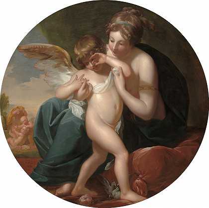 丘比特，刺痛`Cupid,Stung by a Bee, Is Cherished by his Mother (1774) by a Bee, Is Cherished by his Mother by Benjamin West