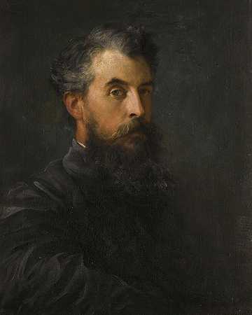 一位绅士的肖像，可能是威尔弗雷德·斯卡温·布朗特`Portrait Of A Gentleman, Possibly Wilfred Scawen Blunt by George Frederic Watts