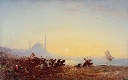 幻想曲，君士坦丁堡。`Fantasia À Constantinople (1880 ~1895) by Félix Ziem