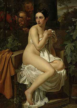 苏珊娜和长老，1820年`Susanna and the Elders, 1820 by Pierre Van Hanselaere