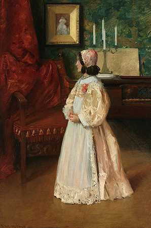 我女儿爱丽丝的肖像，1895年`Portrait of My Daughter Alice, 1895 by William Merritt Chase