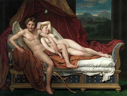 丘比特与普赛克，1817年`Cupid and Psyche, 1817 by Jacques-Louis David