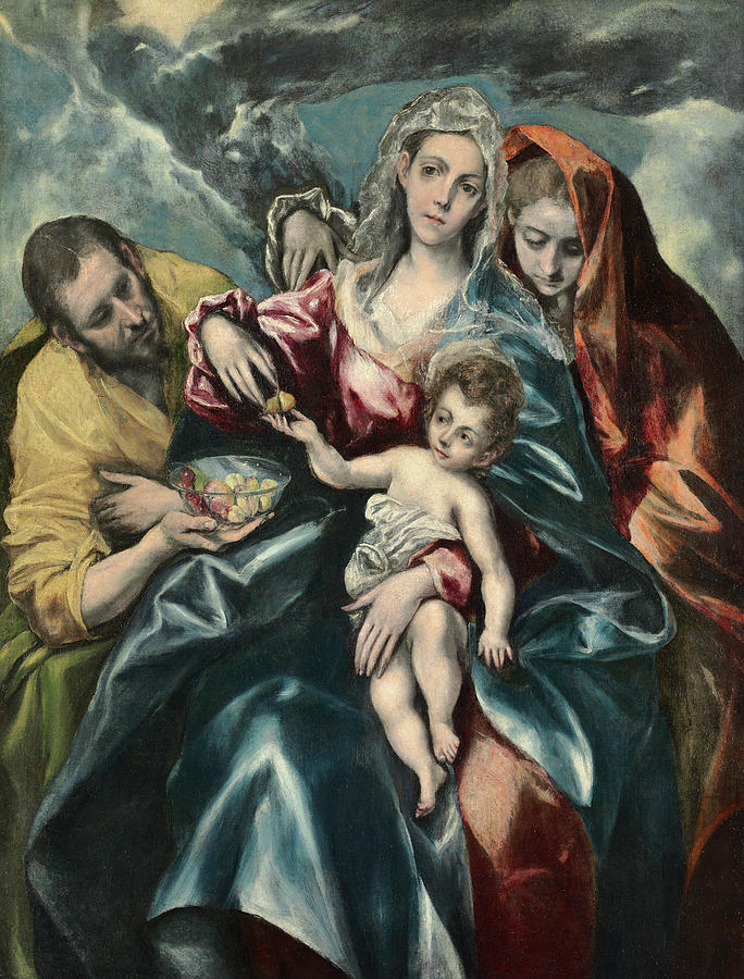 1595年与玛丽·玛格达伦的神圣家庭`The Holy Family with Mary Magdalen, 1595 by El Greco