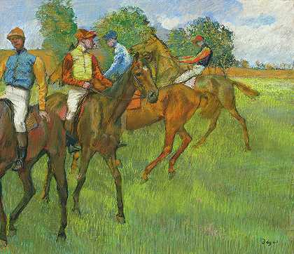 赛前，约1889年`Before the Race, c. 1889 by Edgar Degas