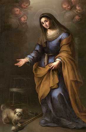 圣安妮，1710年`Saint Anne, 1710 by Juan Simon Gutierrez